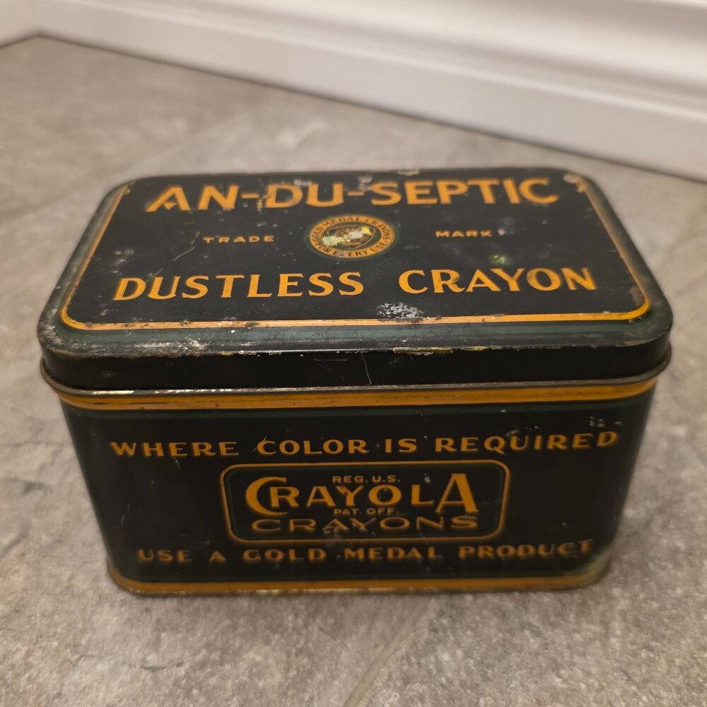Vintage Crayola & Artista Tin An-Du-Septic Dustless Crayon Binney & Smith Co